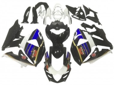 2009-2016 Suzuki GSXR 1000 Motorcycle Fairings - White Blue Black Gold Stripe Canada for Sale