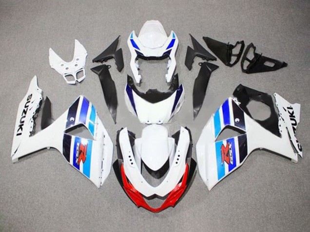 2009-2016 Suzuki GSXR 1000 Motorcycle Fairings - White Blue Red Black Stripe Canada for Sale