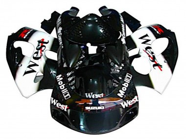 1996-2000 Suzuki GSXR 600 / GSXR 750 Motorcycle Fairings - Black White West Canada for Sale