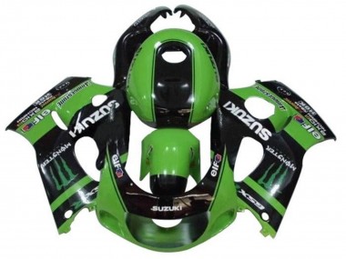 1996-2000 Suzuki GSXR 600 / GSXR 750 Motorcycle Fairings - Green Black Monster Canada for Sale