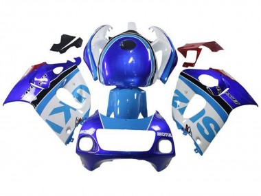 1996-2000 Suzuki GSXR 600 / GSXR 750 Motorcycle Fairings - White Blue Stripe Canada for Sale