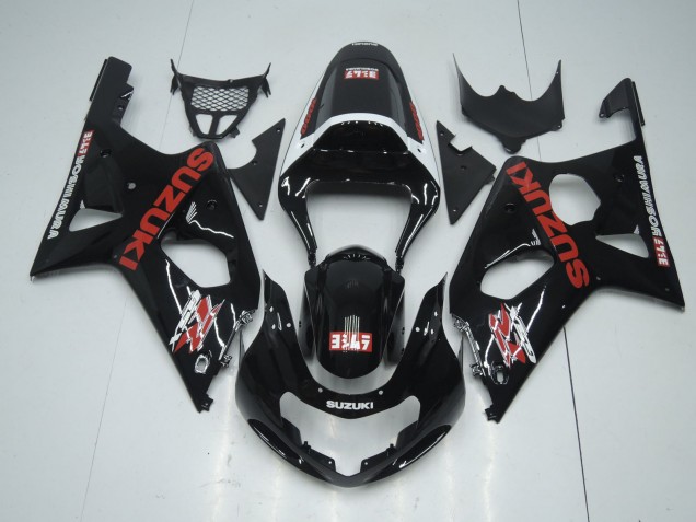 2001-2003 Suzuki GSXR 600 / GSXR 750 Motorcycle Fairings - Glossy Black Red White Yoshimura Canada for Sale