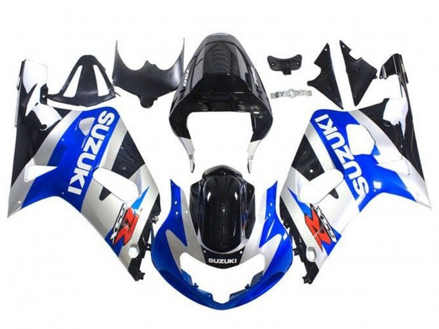 2001-2003 Suzuki GSXR 600 / GSXR 750 Motorcycle Fairings - Blue Silver Glossy Black Canada for Sale