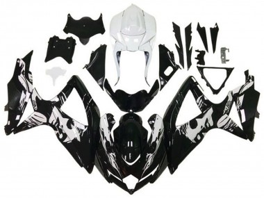 2008-2010 Suzuki GSXR 600 / GSXR 750 Motorcycle Fairings - White Glossy Black Leyla Canada for Sale