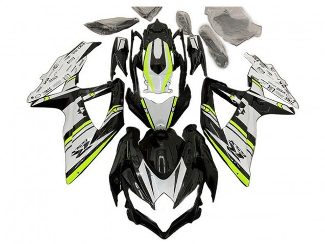 2008-2010 Suzuki GSXR 600 / GSXR 750 Motorcycle Fairings - White Green Glossy Black Canada for Sale