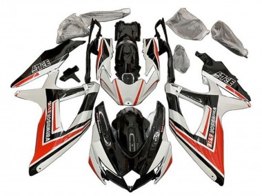 2008-2010 Suzuki GSXR 600 / GSXR 750 Motorcycle Fairings - White Orange Glossy Black Yoshimura Canada for Sale