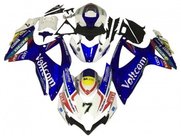 2008-2010 Suzuki GSXR 600 / GSXR 750 Motorcycle Fairings - White Blue Yellow Red Voltcom 7 Canada for Sale