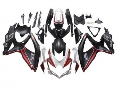 2008-2010 Suzuki GSXR 600 / GSXR 750 Motorcycle Fairings - White Red Matte Black Canada for Sale