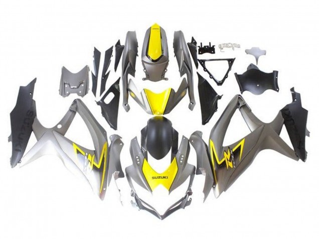 2008-2010 Suzuki GSXR 600 / GSXR 750 Motorcycle Fairings - Silver Yellow Black Canada for Sale