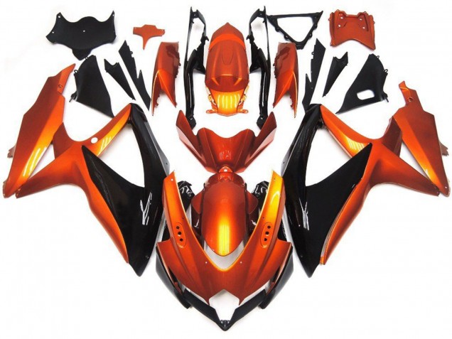 2008-2010 Suzuki GSXR 600 / GSXR 750 Motorcycle Fairings - Orange Black Canada for Sale