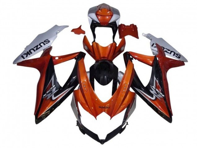 2008-2010 Suzuki GSXR 600 / GSXR 750 Motorcycle Fairing - Silver Orange Glossy Black Canada for Sale