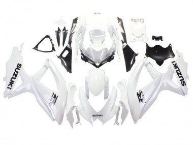 2008-2010 Suzuki GSXR 600 / GSXR 750 Motorcycle Fairings - White Black Canada for Sale
