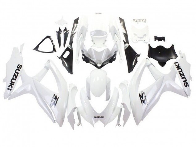 2008-2010 Suzuki GSXR 600 / GSXR 750 Motorcycle Fairings - White Black Canada for Sale