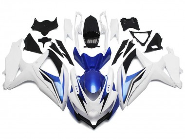 2008-2010 Suzuki GSXR 600 / GSXR 750 Motorcycle Fairing - White Blue Black Canada for Sale