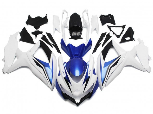 2008-2010 Suzuki GSXR 600 / GSXR 750 Motorcycle Fairing - White Blue Black Canada for Sale