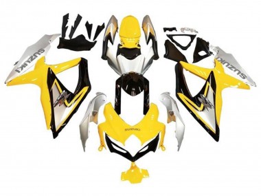 2008-2010 Suzuki GSXR 600 / GSXR 750 Motorcycle Fairings - Silver Yellow Glossy Black Canada for Sale