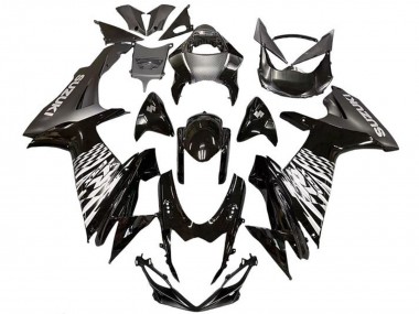2011-2024 Suzuki GSXR 600 / GSXR 750 Motorcycle Fairings - Glossy Black Silver Canada for Sale