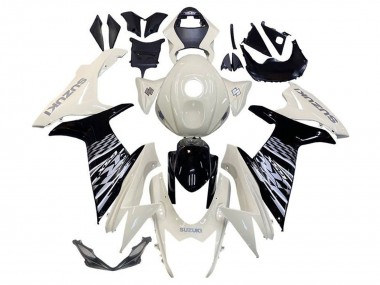 2011-2024 Suzuki GSXR 600 / GSXR 750 Motorcycle Fairing - White Glossy Black Canada for Sale