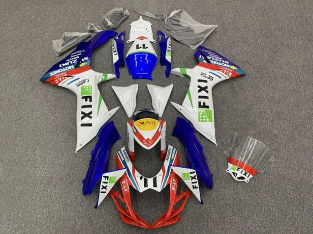 2011-2024 Suzuki GSXR 600 / GSXR 750 Motorcycle Fairings - White Blue Yellow Red Green Fixi 11 Canada for Sale