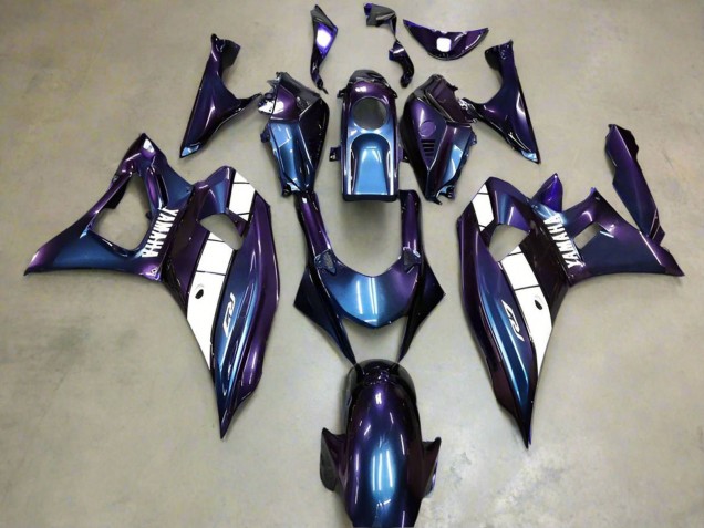 2021-2024 Yamaha YZF R7 Motorcycle Fairings - Chameleon Blue Purple White Canada for Sale