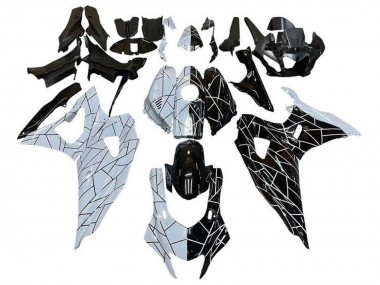 2021-2024 Yamaha YZF R7 Motorcycle Fairings - White Black Split Stripe Canada for Sale