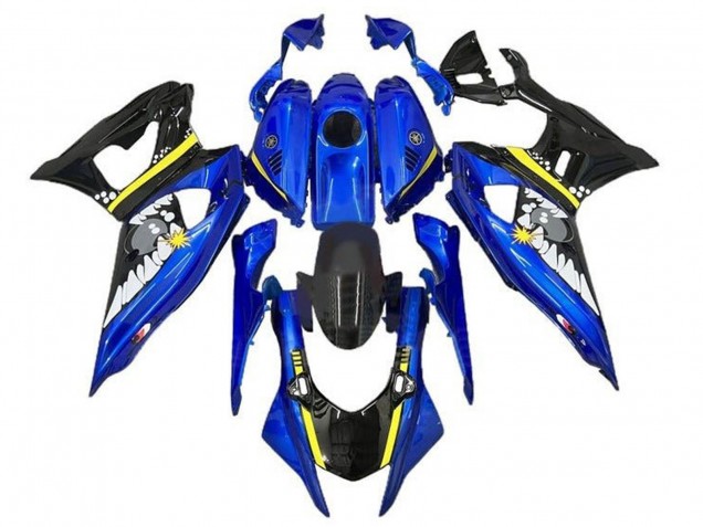 2021-2024 Yamaha YZF R7 Motorcycle Fairings - Blue Black Yellow Shark Canada for Sale