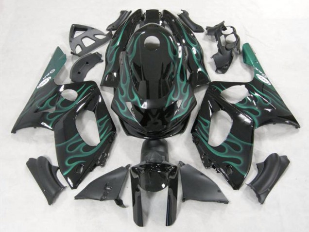1996-2007 Yamaha YZF600R Thundercat Motorcycle Fairings - Black Green Flame Canada for Sale