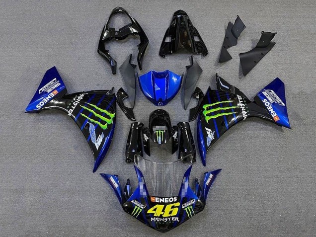 2009-2011 Yamaha YZF 1000 R1 Motorcycle Fairings - Blue Glossy Black Green Monster Energy Canada for Sale