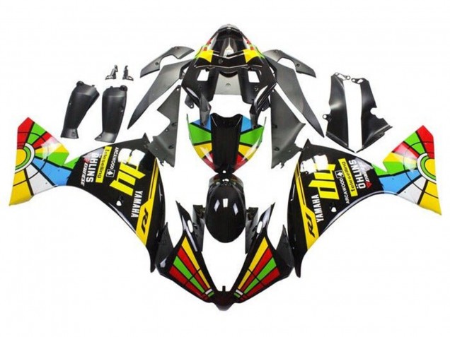 2009-2011 Yamaha YZF 1000 R1 Motorcycle Fairings - Glossy Black HP Color Wheel Canada for Sale