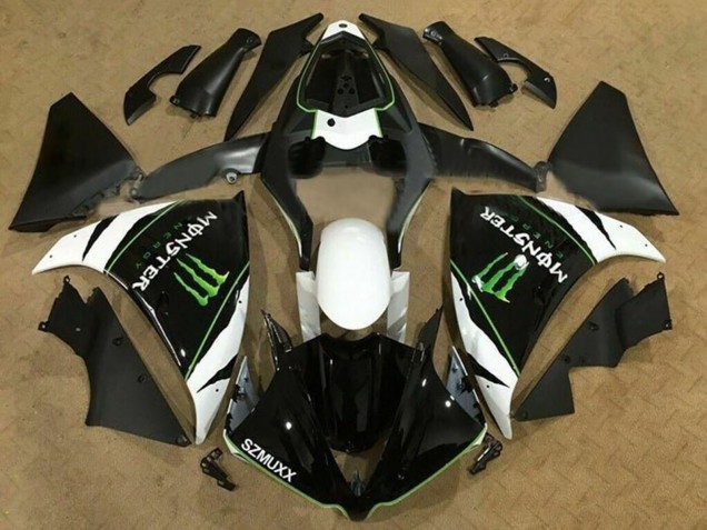 2009-2011 Yamaha YZF 1000 R1 Motorcycle Fairings - White Black Green Monster Energy Canada for Sale