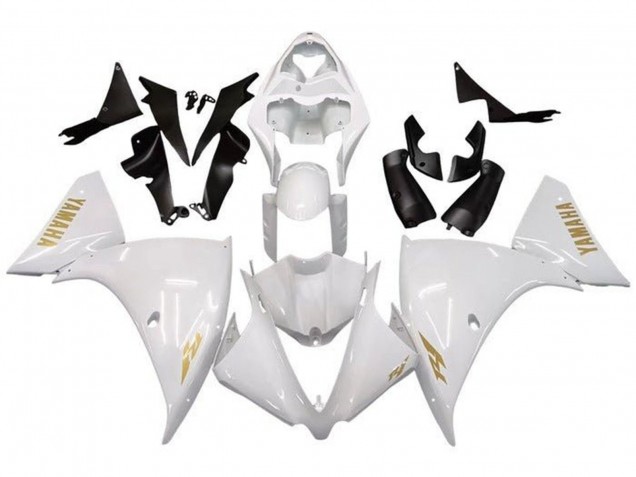 2009-2011 Yamaha YZF 1000 R1 Motorcycle Fairings - White Gold Decal Canada for Sale