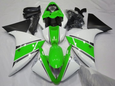 2009-2011 Yamaha YZF 1000 R1 Motorcycle Fairings - White Green Matte Black Canada for Sale