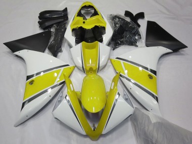 2009-2011 Yamaha YZF 1000 R1 Motorcycle Fairings - White Yellow Matte Black Canada for Sale