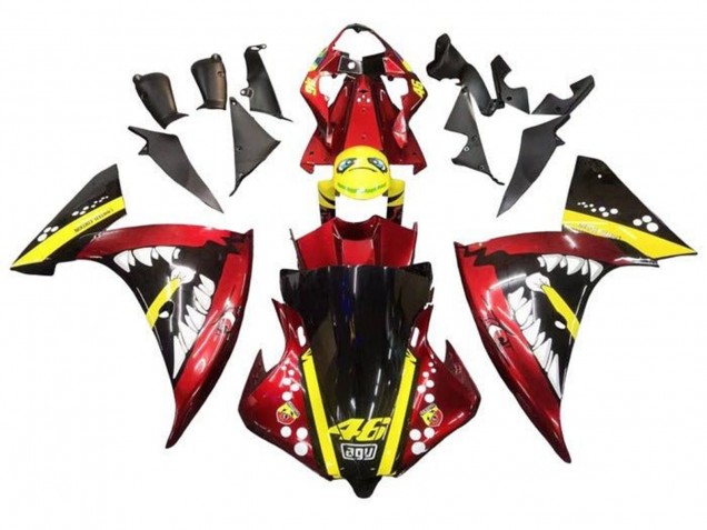 2012-2014 Yamaha YZF 1000 R1 Motorcycle Fairings - Red Yellow Black Shark Canada for Sale
