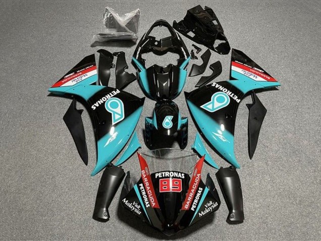 2012-2014 Yamaha YZF 1000 R1 Motorcycle Fairings - Glossy Black Blue Petronas Canada for Sale
