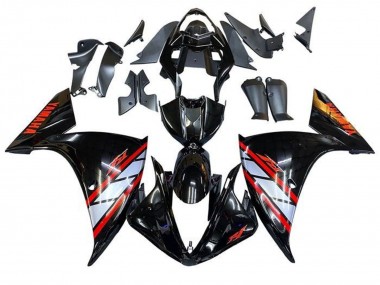 2012-2014 Yamaha YZF 1000 R1 Motorcycle Fairings - Glossy Black Silver Red Stripe Canada for Sale
