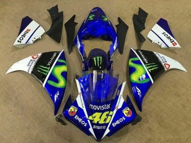 2012-2014 Yamaha YZF 1000 R1 Motorcycle Fairings - Blue White Black Green MoviStar Monster ENEOS Canada for Sale