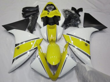 2012-2014 Yamaha YZF 1000 R1 Motorcycle Fairings - White Yellow Matte Black Canada for Sale