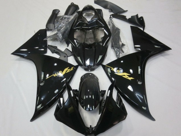2012-2014 Yamaha YZF 1000 R1 Motorcycle Fairings - Glossy Black Gold Decals Canada for Sale