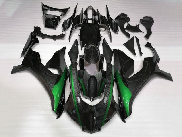 2015-2019 Yamaha YZF 1000 R1 Motorcycle Fairings - Faux Carbon Fiber Green Canada for Sale