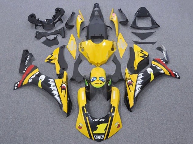 2015-2019 Yamaha YZF 1000 R1 Motorcycle Fairings - Yellow Red Shark Canada for Sale