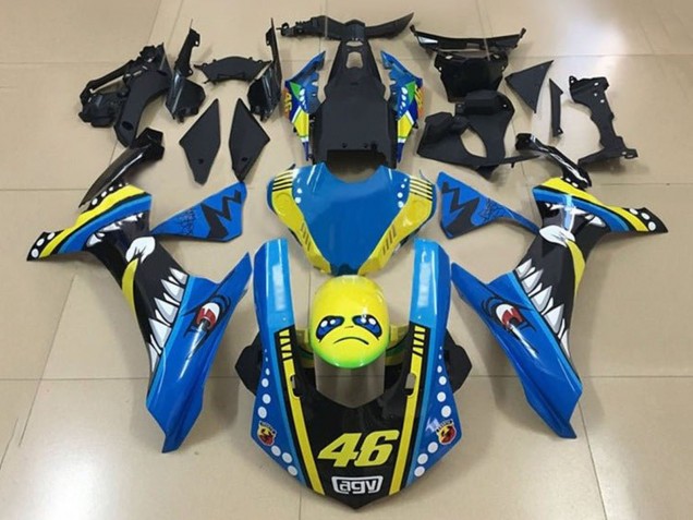 2015-2019 Yamaha YZF 1000 R1 Motorcycle Fairings - Blue Yellow Black Shark 46 Canada for Sale