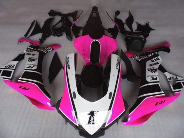 2015-2019 Yamaha YZF 1000 R1 Motorcycle Fairings - Pink White Glossy Black Motul YSP Canada for Sale