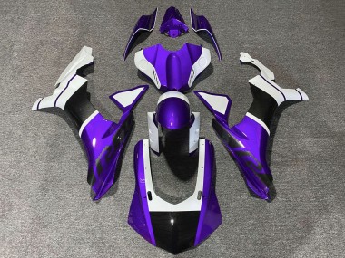 2020-2025 Yamaha YZF 1000 R1 Motorcycle Fairings - Purple White Faux Carbon Fiber Canada for Sale