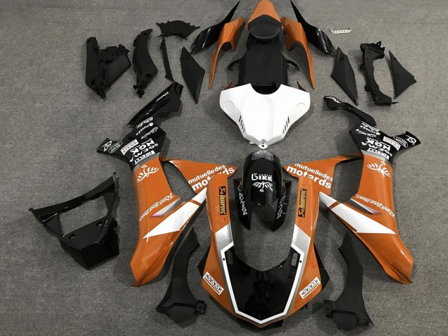 2020-2025 Yamaha YZF 1000 R1 Motorcycle Fairings - Orange White Glossy Black Sam Canada for Sale