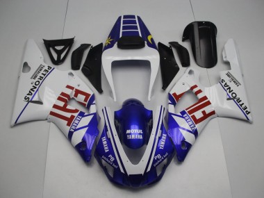 1998-1999 Yamaha YZF 1000 R1 Motorcycle Fairings - White Blue Red Yellow Fiat Petronas Motul Canada for Sale