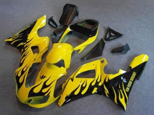 1998-1999 Yamaha YZF 1000 R1 Motorcycle Fairings - Yellow Black Flame Canada for Sale