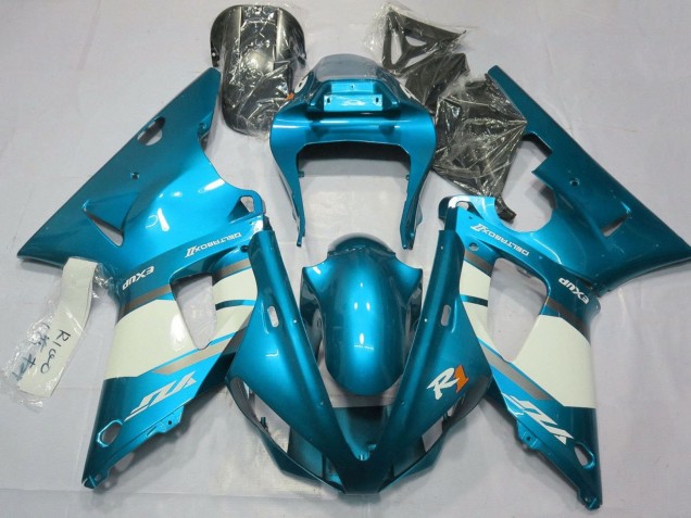 2000-2001 Yamaha YZF 1000 R1 Motorcycle Fairings - Blue White Silver Canada for Sale