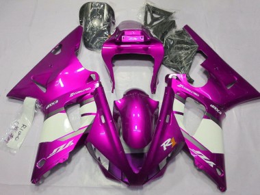 2000-2001 Yamaha YZF 1000 R1 Motorcycle Fairings - Raspberry White Silver Canada for Sale