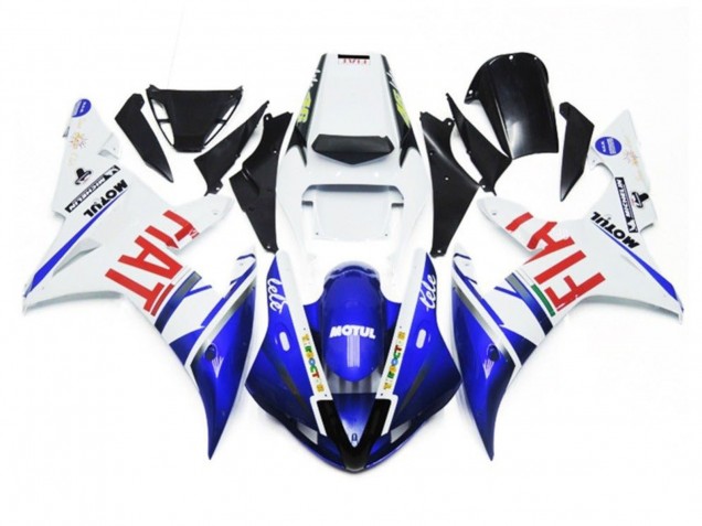 2002-2003 Yamaha YZF 1000 R1 Motorcycle Fairings - White Blue Red Fiat Motul Canada for Sale